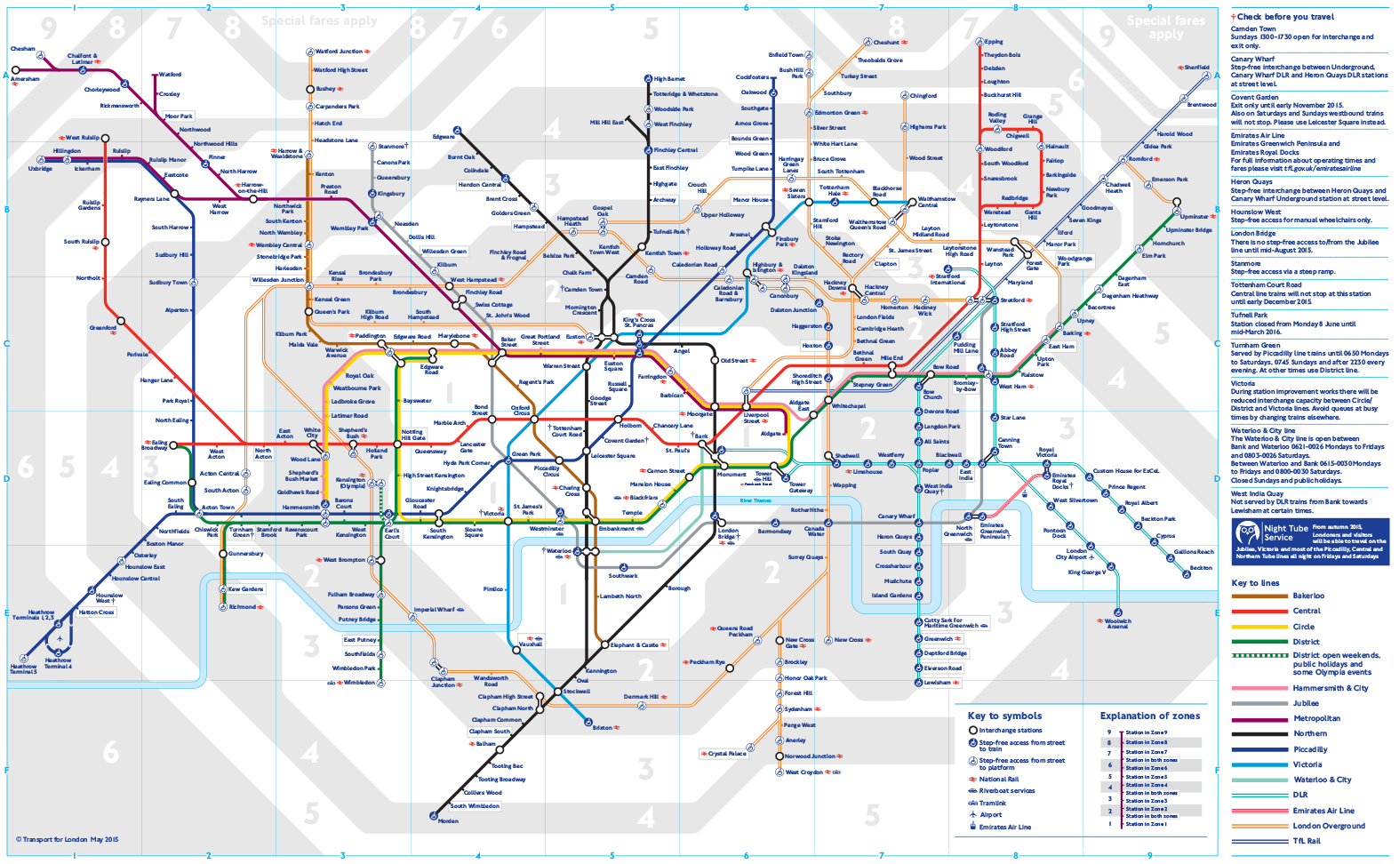 Diagram map of London transport systems 